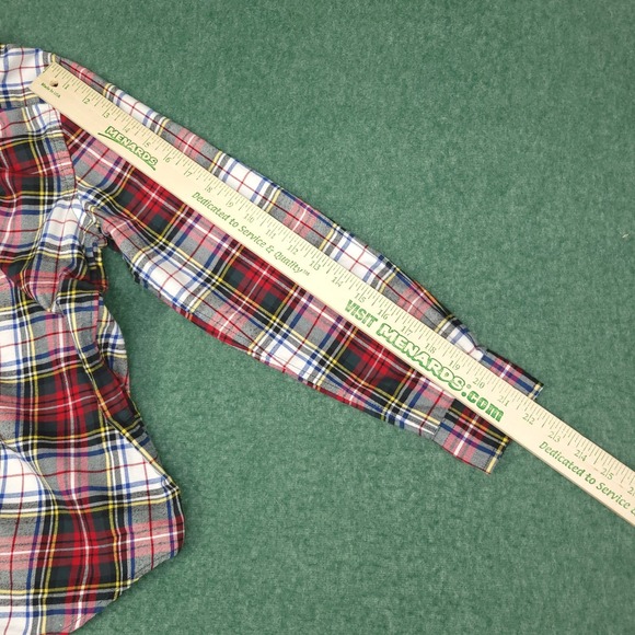 Polo Ralph Lauren Dress Shirt Youth 12-14 Large Long Sleeve Button Up Red Plaid - Picture 12 of 12
